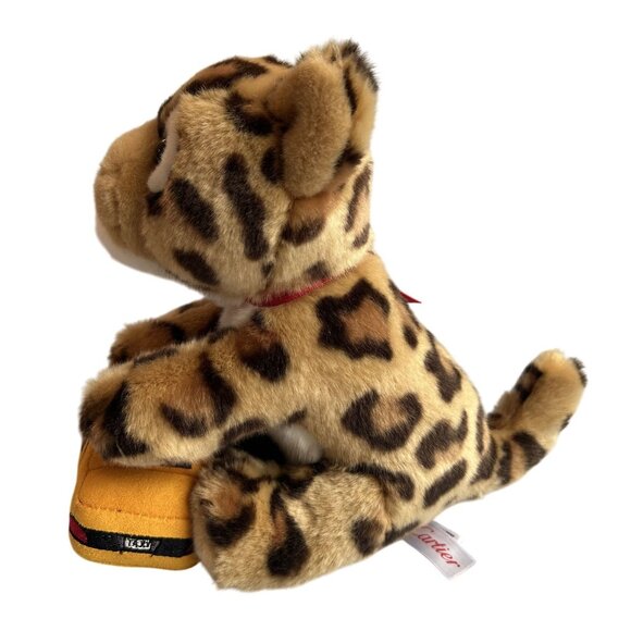 Rare Cartier Leopard Plush On Yellow Taxi Cab 8.5" Stuffed Animal With Red Bow D - Picture 2 of 5